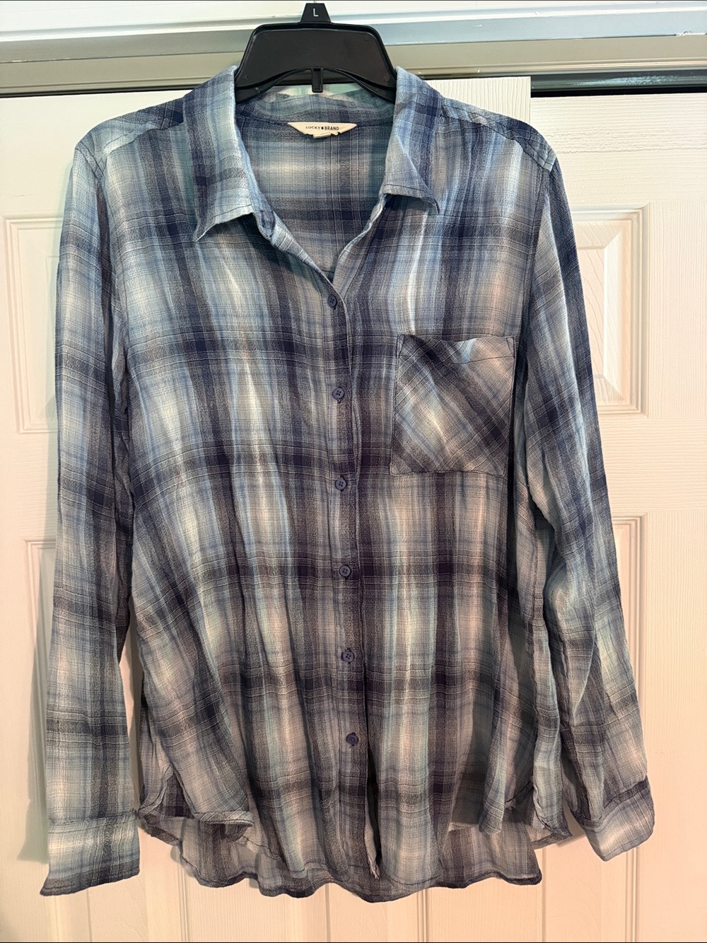 Lucky Brand Blue Plaid Button-Down Shirt